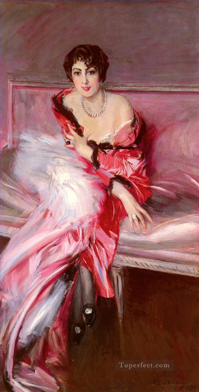 赤いジャンルのマダム・ジュイヤールの肖像 ジョバンニ・ボルディーニ油絵